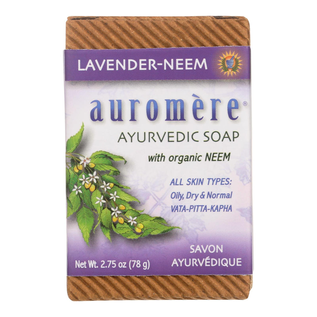 Auromere Bar Soap Ayurvedic Lavender Neem 2.75 oz