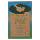 Beyond Gourmet Coffee Filters Cone Unbleached Number 4 100 Count