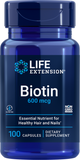 Biotin, 600 Mcg, 100 Capsules