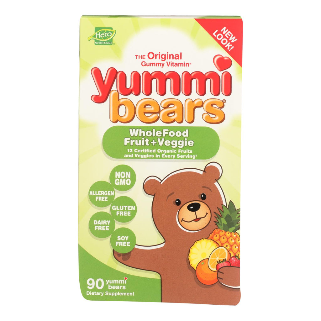 Hero Nutritionals Yummi Bears Whole Food Supplement For Kids 90 Gummies