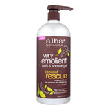 Alba Botanica Very Emollient Bath and Shower Gel Coconut Rescue 32 fl oz
