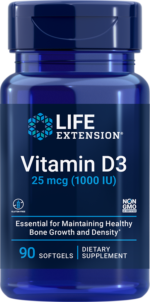 Vitamin D3, 25 Mcg (1000 IU), 90 Softgels