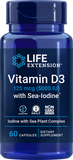 Vitamin D3 With Sea-Iodine, 125 Mcg (5000 IU), 60 Capsules