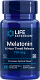 Melatonin 6 Hour Timed Release, 750 Mcg, 60 Vegetarian Tablets