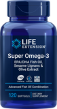Super Omega-3 Epa/dha Fish Oil, Sesame Lignans & Olive Extract, 120 Softgels