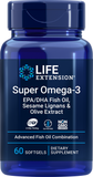 Super Omega-3 EPA/DHA Fish Oil, Sesame Lignans & Olive Extract, 60 Softgels