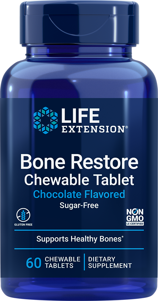 Bone Restore Chewable Tablets (Sugar-Free Chocolate), 60 Chewable Tablets