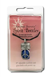 Ancient Secrets Aromatherapy Spirit Bottle Necklace Peace-Cobalt