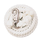 Weaver Leather Cotton Lead Rope White with NP Bull Snap 5 8 x 10 ft