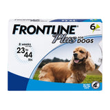 FRONTLINE Frontline Plus Flea and Tick Spot-On for Dogs 23-44 lbs Blue Package 6