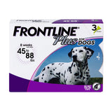 FRONTLINE Frontline Plus Flea & Tick Spot-On for Dogs 45-88 lbs Purple Package 3