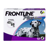 FRONTLINE Frontline Plus Flea & Tick Spot-On for Dogs 45-88 lbs Purple Package 6