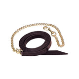 Weaver Leather Single-Ply Leather Horse Leads 6ft Brass Plated Chain