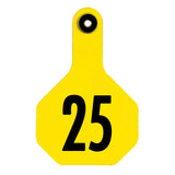 Y-Tex 3-Star Medium Numbered All-American Ear Tags 1-25 Yellow