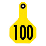 Y-Tex 3-Star Medium Numbered All-American Ear Tags 76-100 Yellow