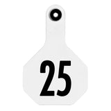 Y-Tex 3-Star Medium Numbered All-American Ear Tags 1-25 White