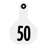 Y-Tex 3-Star Medium Numbered All-American Ear Tags 26-50 White