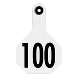 Y-Tex 3-Star Medium Numbered All-American Ear Tags 76-100 White