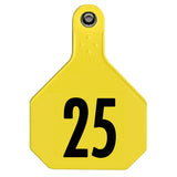 Y-Tex 4-Star Large Numbered All-American Ear Tags 1-25 Yellow