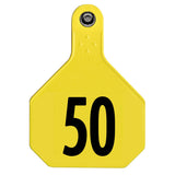 Y-Tex 4-Star Large Numbered All-American Ear Tags 26-50 Yellow