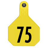 Y-Tex 4-Star Large Numbered All-American Ear Tags 51-75 Yellow