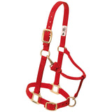 Weaver Leather Original Adjustable Chin and Throat Snap Halter Yearling 1in Red