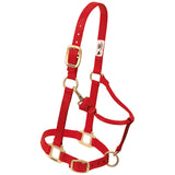 Weaver Leather Original Adjustable Chin and Throat Snap Halter Weanling 3 4" Red