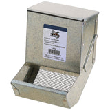 Pet Lodge Galvanized Small Animal Feeder with Lid Sifter Bottom 5in