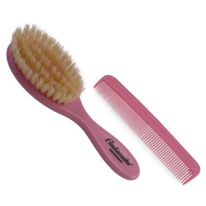 Ambassador Hairbrushes (by Faller) Baby Brushes Brush and Comb Set Pink 5129