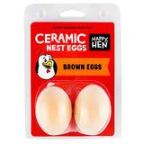 Happy Hen Ceramic Nest Eggs Brown Pkg 2