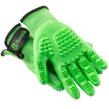 HandsOn Shedding Bathing and Grooming Gloves Green Junior