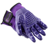 HandsOn Shedding Bathing and Grooming Gloves Purple Medium