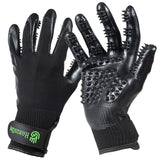 HandsOn Shedding Bathing and Grooming Gloves Black Medium