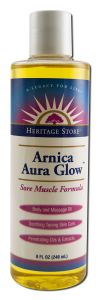 Heritage Store Aura Glow Massage Oil Arnica Massage Oil 8 oz