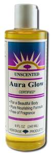 Heritage Store Aura Glow Massage Oil Unscented Massage Oil 8 oz