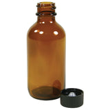 Frontier 2 oz. Amber Round Bottle with Cap 6 count