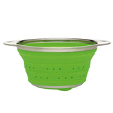 Harold Import Company Culinary Collapsible Silicone Colander, Green 7.75" Clean Up
