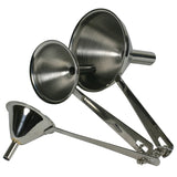 RSVP Culinary Accessories Canning & Funnels 3-Piece Funnel Set (5,8 and 12 mm), Stainless Steel