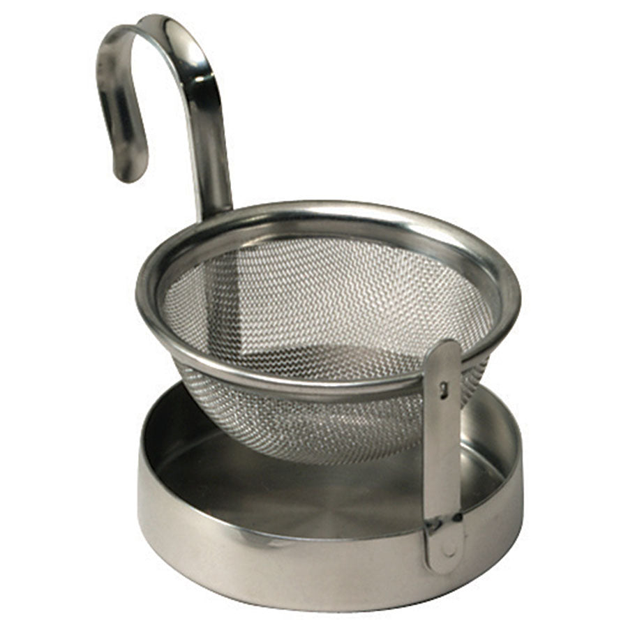 Accessories Tea Strainer 2" with Drip Pan, Stainless Steel