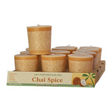 Aloha Bay Eco Palm Wax Candles Chai Spice, Light Brown Votive Candles 12 pack