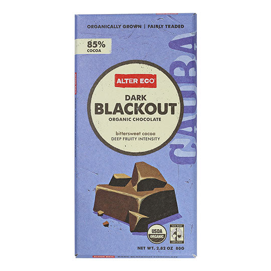 Alter Eco Organic Chocolate Bars (Seasonal) Dark Blackout 85% Cocoa 2.82 oz.