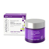 Andalou Naturals Skin Care Resveratrol Q10 Night Repair Cream 1.7 fl. oz. Age Defying