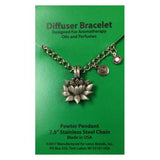 Aromatherapy Accessories Diffuser Bracelets Lotus 7.5" Chain