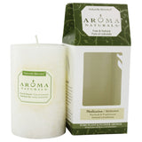 Aroma Naturals Naturally Blended Candles Meditation (White) 2 3/4" x 5" Pillars 70 hours burn time