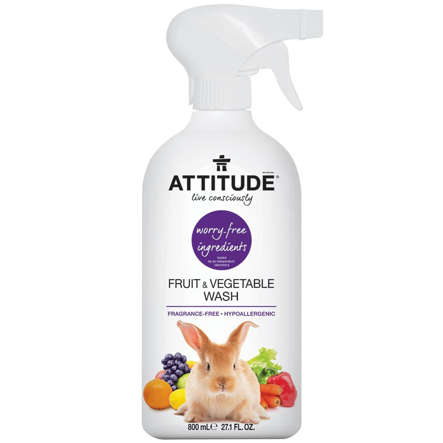 Attitude Household Fruit & Veggie Wash, Fragrance-Free 27 fl. oz. Cleaners