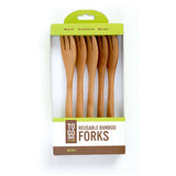 ChicoBag To-Go Ware Bamboo Utensil Multipacks Forks, 5 count