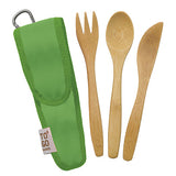 ChicoBag To-Go Ware RePEaT Kids Utensil Sets Kiwi (Green) Bamboo Fork, Knife and Spoon and RePEaT Carrying Case