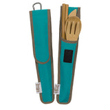 ChicoBag To-Go Ware RePEaT Utensil Sets Agave (Teal) Bamboo Fork, Knife, Spoon and Chopsticks and RePEaT Carrying Case