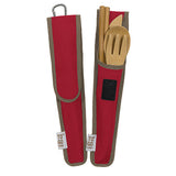 ChicoBag To-Go Ware RePEaT Utensil Sets Cayenne (Red) Bamboo Fork, Knife, Spoon and Chopsticks and RePEaT Carrying Case