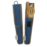 ChicoBag To-Go Ware RePEaT Utensil Sets Indigo (Dark Blue) Bamboo Fork, Knife, Spoon and Chopsticks and RePEaT Carrying Case